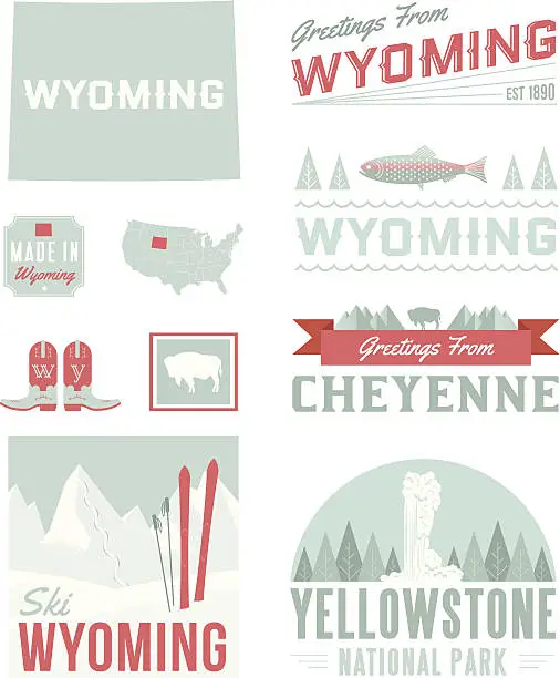 Vector illustration of Wyoming Typography