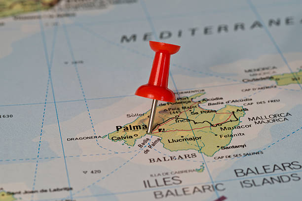 istock Palma Mallorca Marked With Red Pushpin on Map 478219369