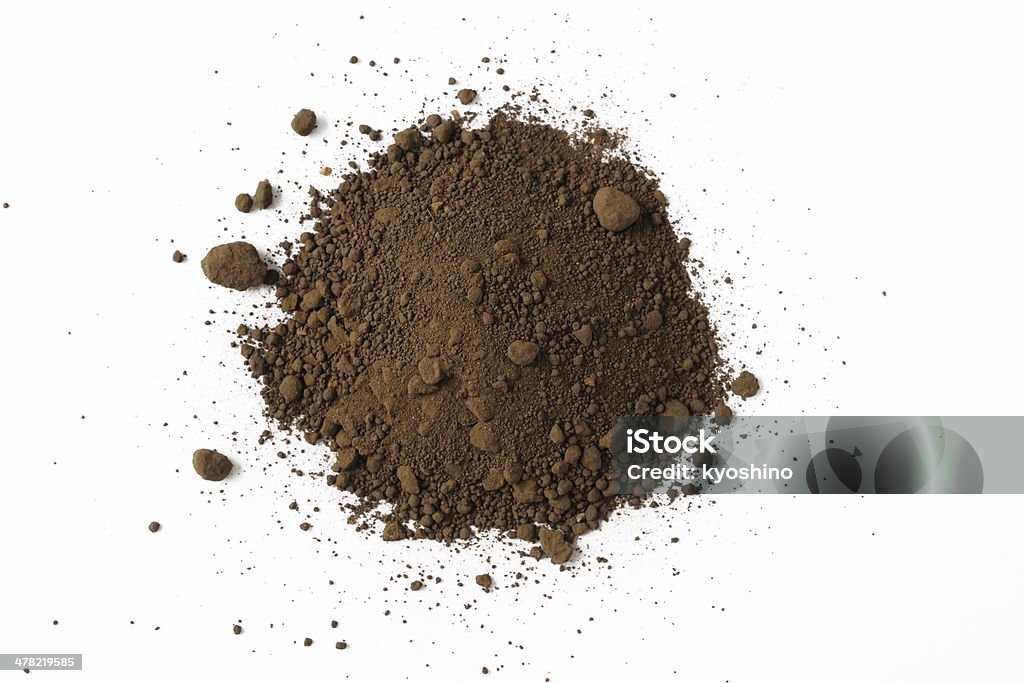 絶縁ショットのスタックド humus 土壌の白背景 - 土のロイヤリティフリーストックフォト