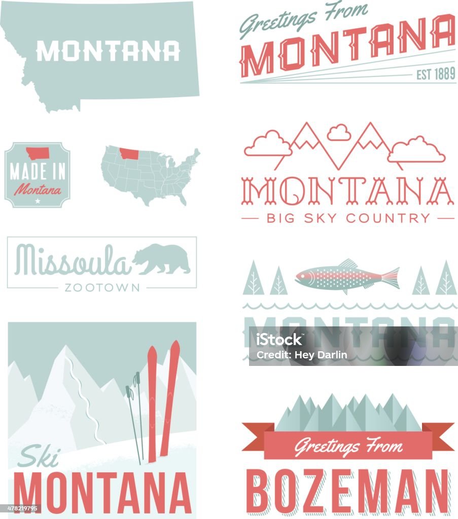 Typographie Montana - clipart vectoriel de Montana - Ouest Américain libre de droits
