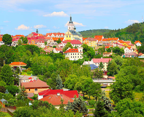 Gothic royal town Stribro. Gothic royal town Stribro (Silver) is situated 30 km west of Pilsen.The first written document concerning the town dates back to 1183. Beautiful place in Czech Republic. Central Europe. pilsen stock pictures, royalty-free photos & images