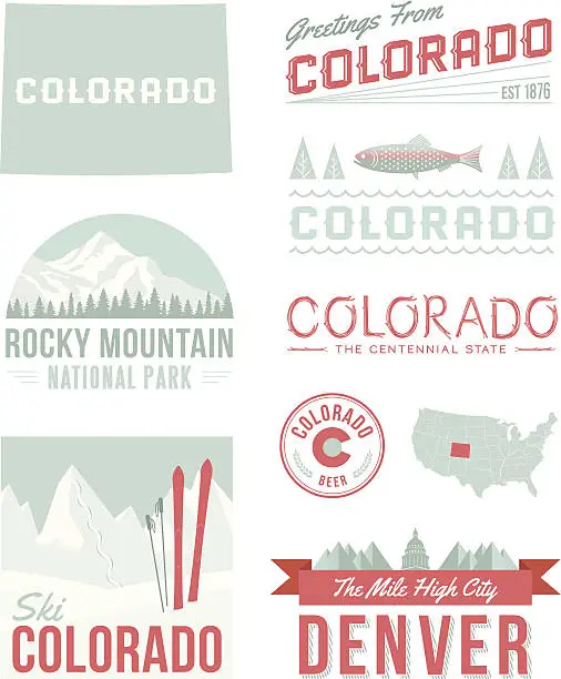 Vector illustration of Colorado Typography