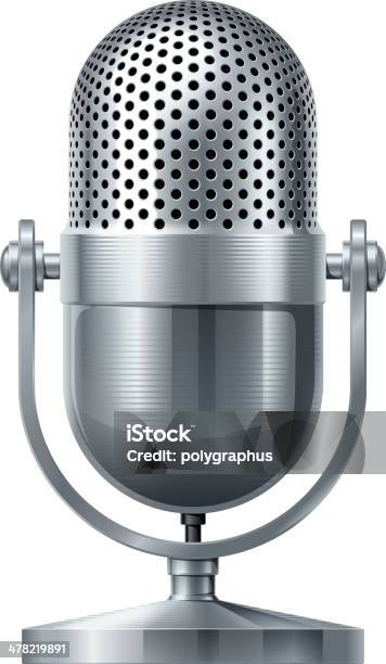 Vector Microphone Stock Illustration - Download Image Now - Microphone, Old-fashioned, Retro Style