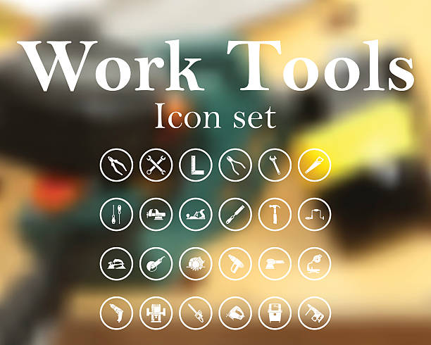die tools symbol set - wire cutter stock-grafiken, -clipart, -cartoons und -symbole