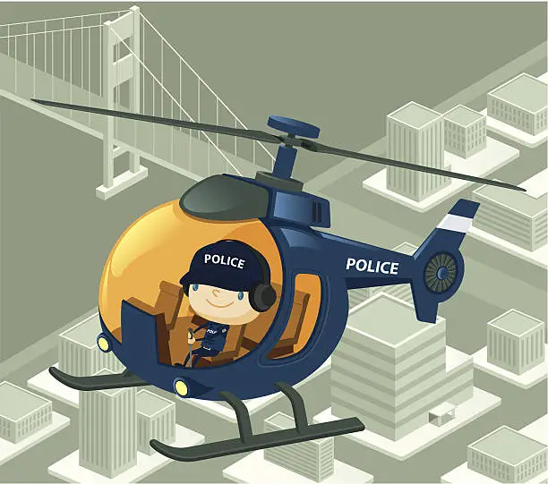 Vector illustration of Police Helicopter