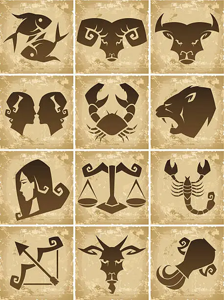 Vector illustration of Zodiac signs