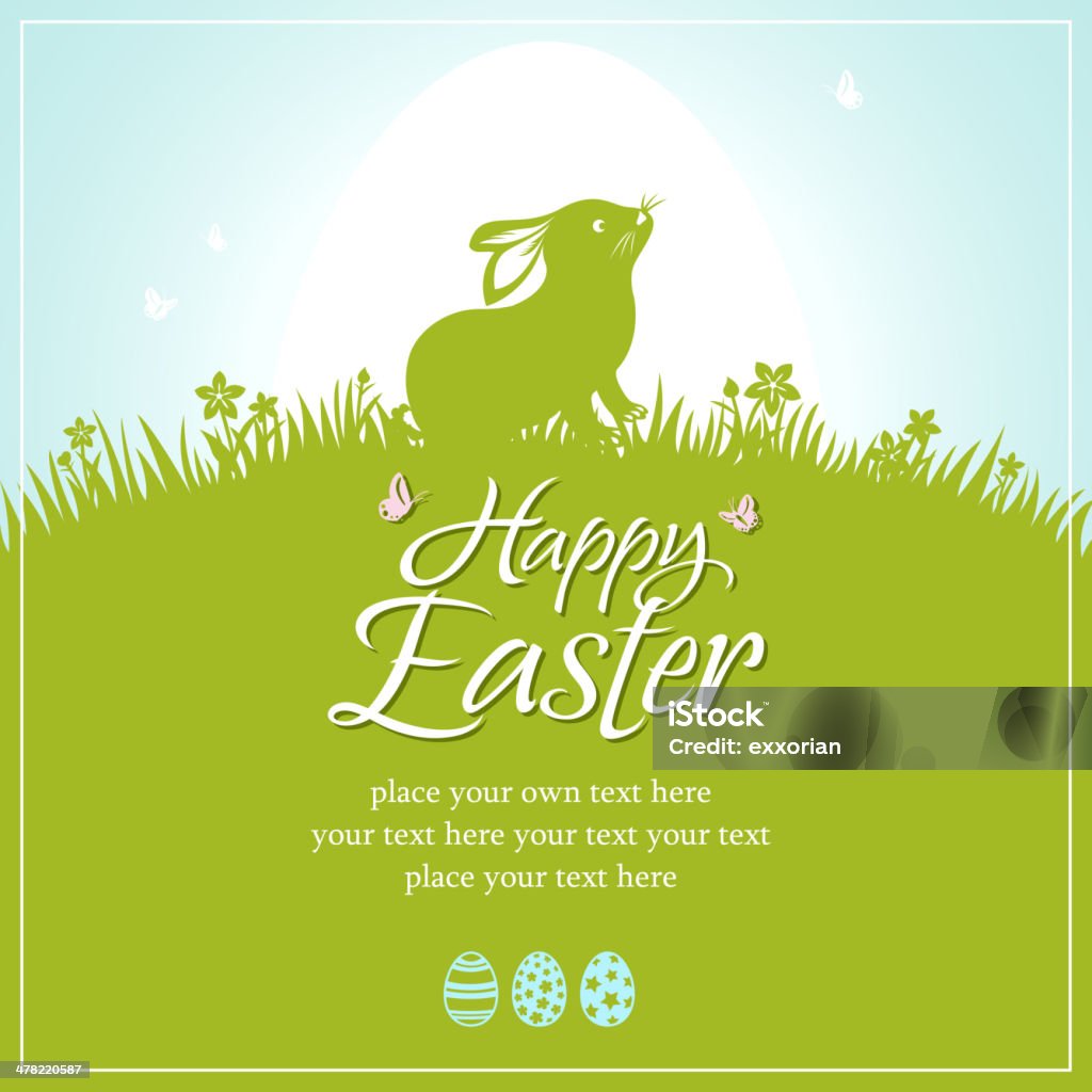 Happy Easter Bunny Card Easter bunny card. Animal stock vector