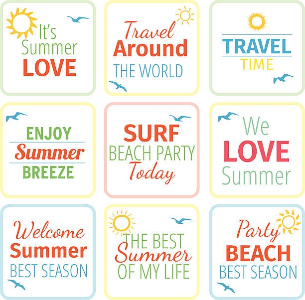 Summer calligraphic designs vector art illustration