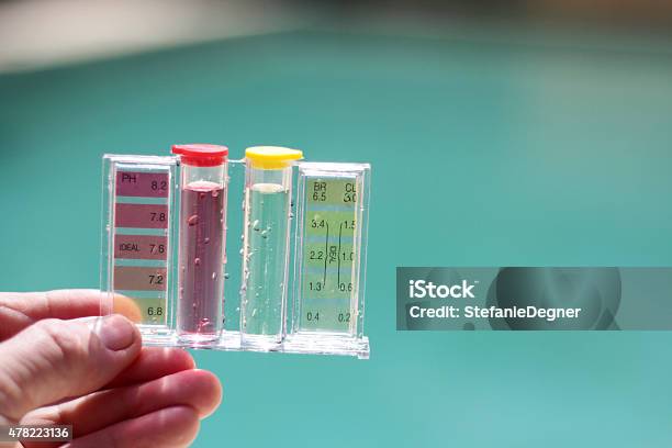 Pool Testing With Hand Tools Hand Holding A Pool Testing Kit Stock Photo - Download Image Now ...