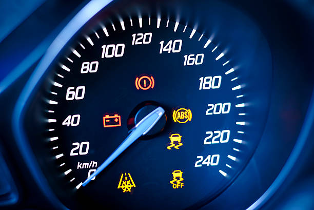istock Fragment instrument panel of car speedometer and tachometer. 478223269