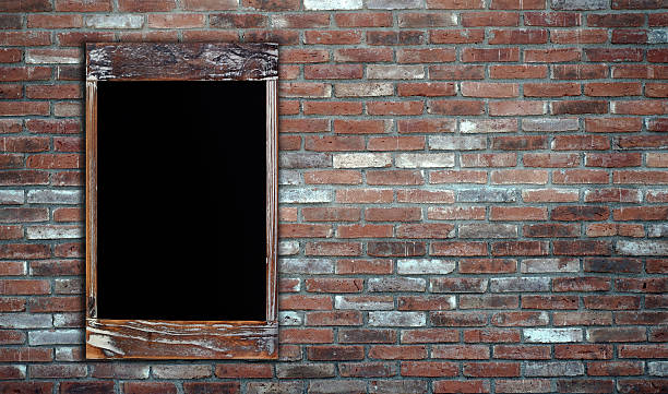 istock Blank vintage chalk board over brick wall 478223862