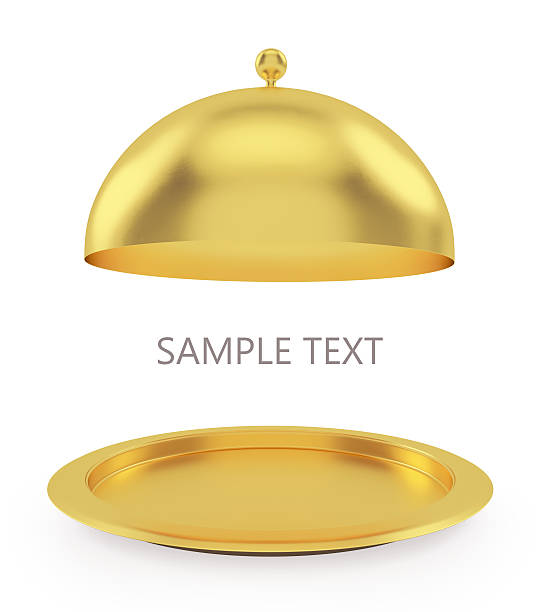 istock Isolated gold open tray on a white background 478224094