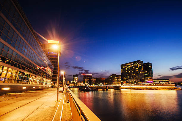 istock Night city landscape Dyusildorf. Media harbor. Germany. Soft lig 478224526