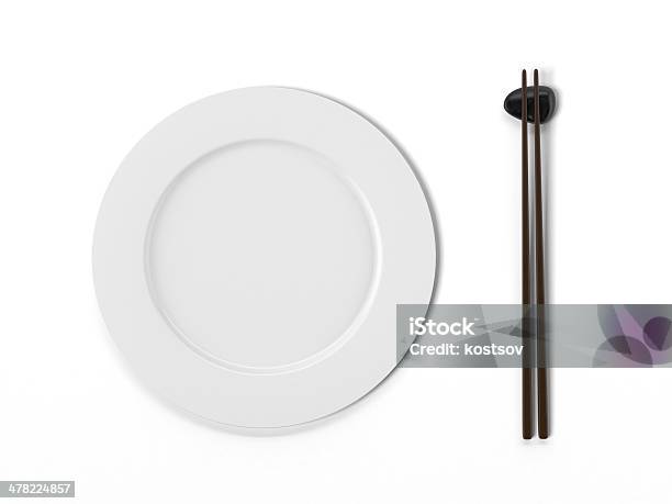 Placa Com Pauzinhos - Fotografias de stock e mais imagens de Almoço - Almoço, Comida, Comida japonesa