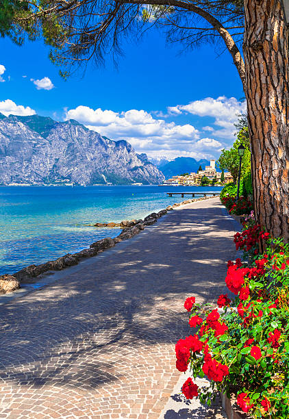 Scenic Lake Garda Malcesine,Italy Italian Holidays,Lake Of Garda,Malcesine,Italy. italian lake district photos stock pictures, royalty-free photos & images