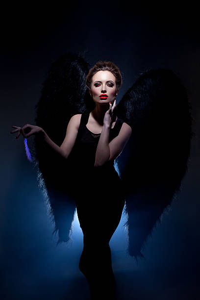 istock Beautiful model posing in suit of fallen angel 478225153