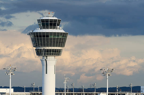 Tower of Munich Airport Tower of Munich Airport, Munich, Bavaria, Germany air traffic control tower stock pictures, royalty-free photos & images