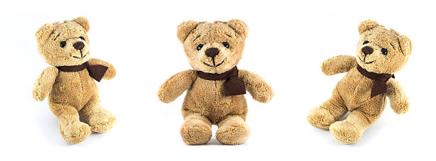 istock TEDDY BEAR brown color three side on white background 478226007