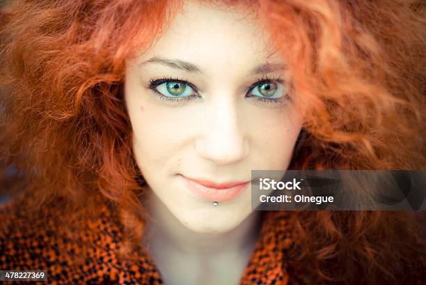 Young Beautiful Red Curly Hair Woman Stock Photo - Download Image Now - 25-29 Years, Adult, Beautiful People