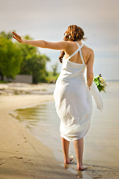 istock bride and groom on the beach 478234197
