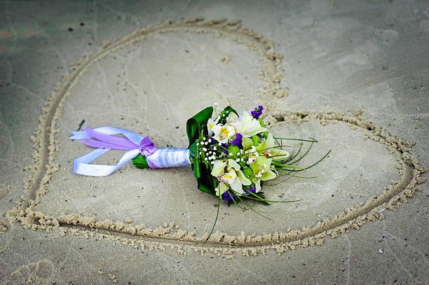 bride and groom on the beach