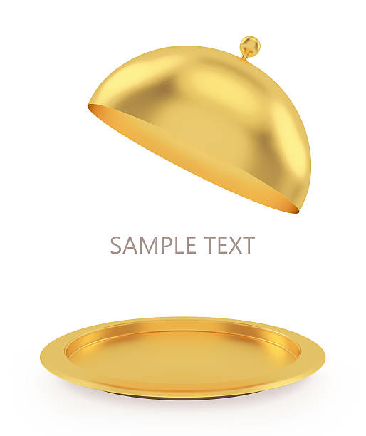 istock Isolated gold open tray on a white background 478237846