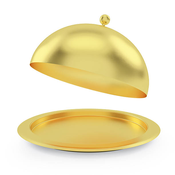 istock Isolated gold open tray on a white background 478237852