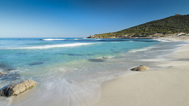 Bodri beach near Ile Rousse in Corsica stock photo