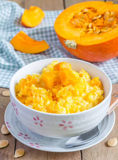 istock Pumpkin porridge with rice and milk 478242822