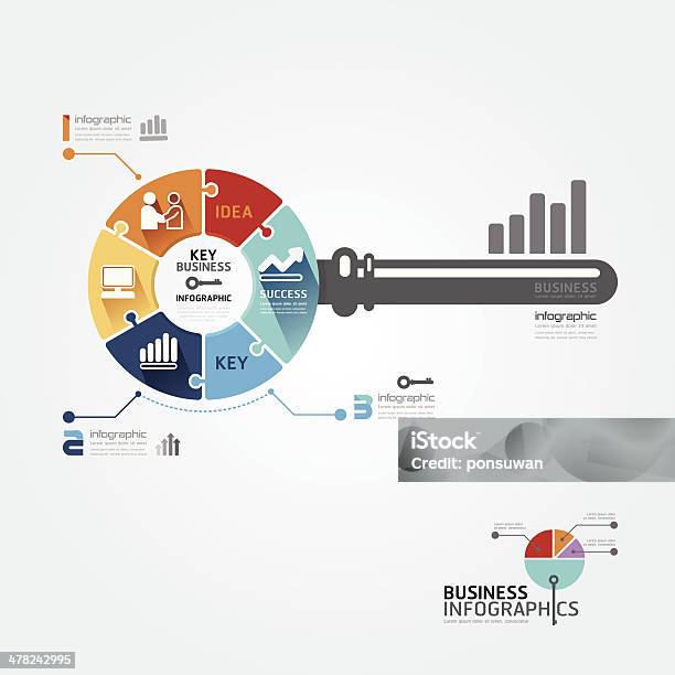 Infographic Template With Key Business Jigsaw Banner Stock Illustration - Download Image Now