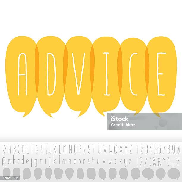 Advised Bubble Advice Text In Speech Bubbles With Alphabet Design Set Stock ...