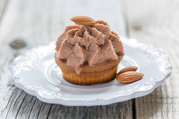 istock Almond Cake with curd cream and caramel. 478244618