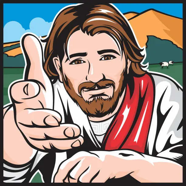 Vector illustration of The Lord Is My Shepherd