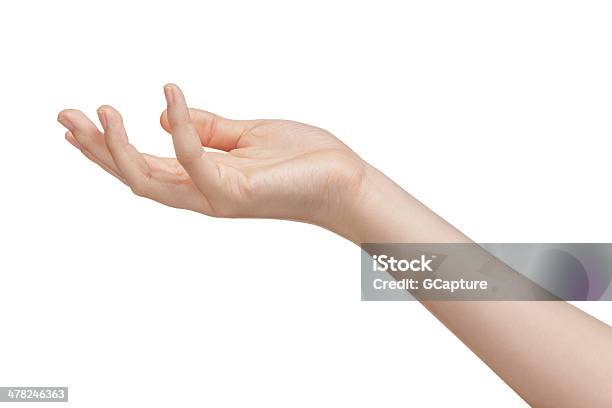 Female Teen Hand To Hold Something Stock Photo - Download Image Now - Women, Cut Out, Palm of Hand