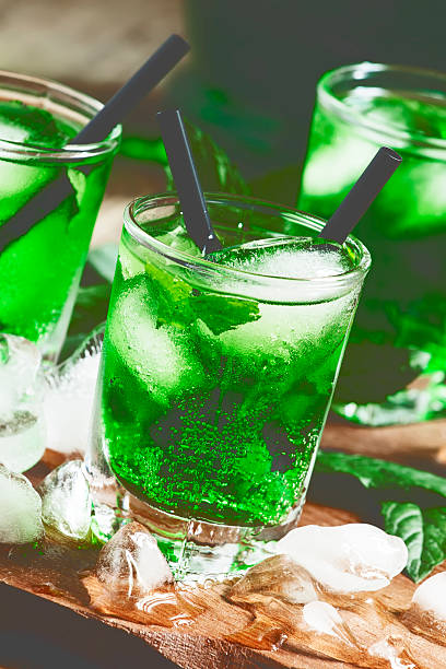 istock Green cocktail with mint, ice and soda 478247926
