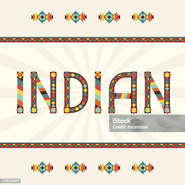 Indian Design Word With Ornament Stock Illustration - Download Image Now - Border - Frame, Indigenous North American Culture, Abstract