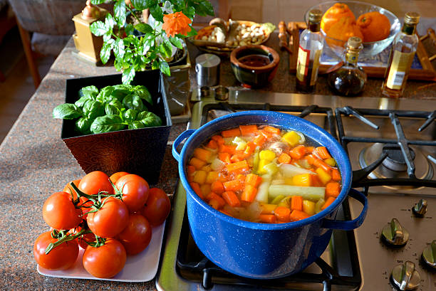 Fresh garden vegetable soup is a delicious blend of