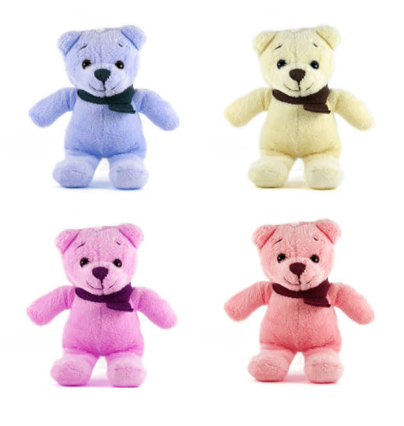istock set of four color TEDDY BEAR with scarf,isolate 478252835