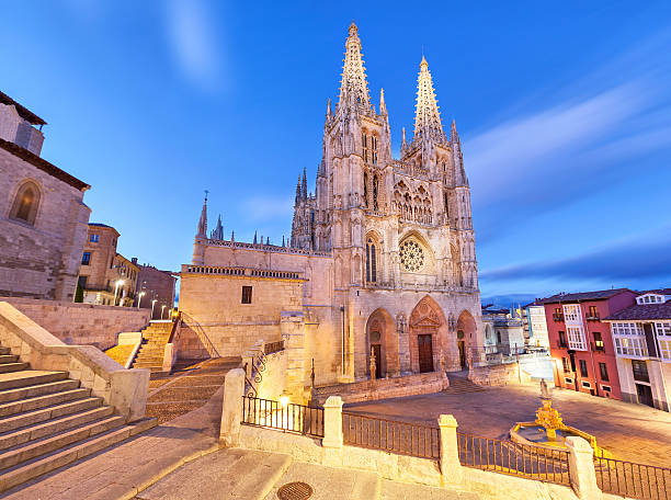 Burgos Cathedral in the evening light stock photo