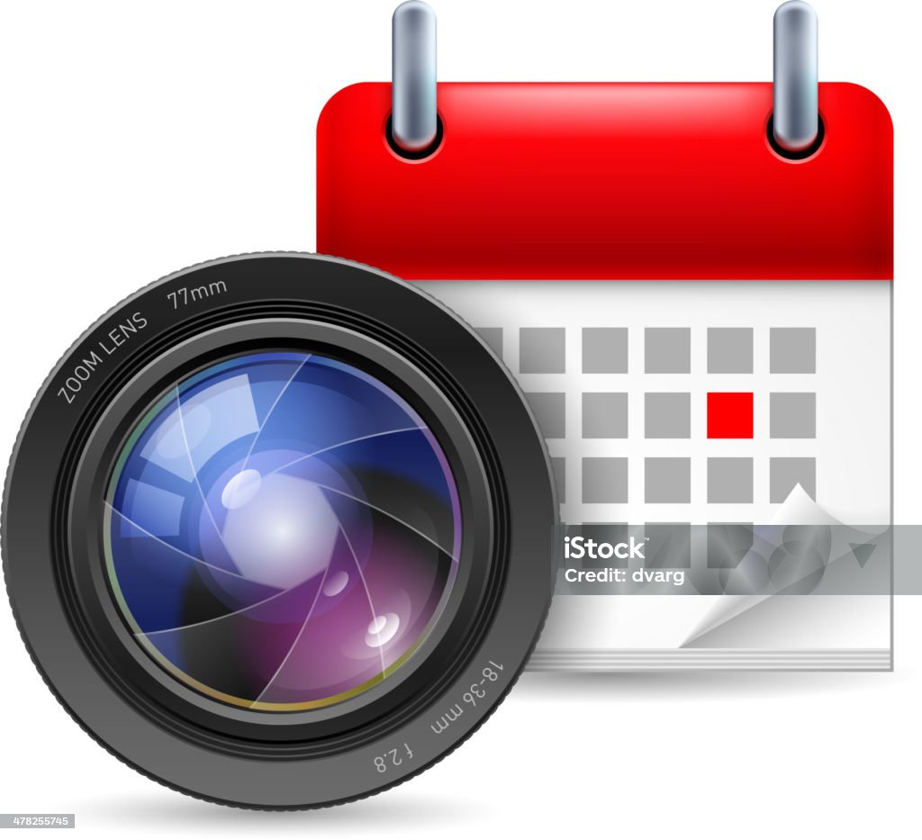 Camera Lens And Calendar Stock Illustration Download Image Now
