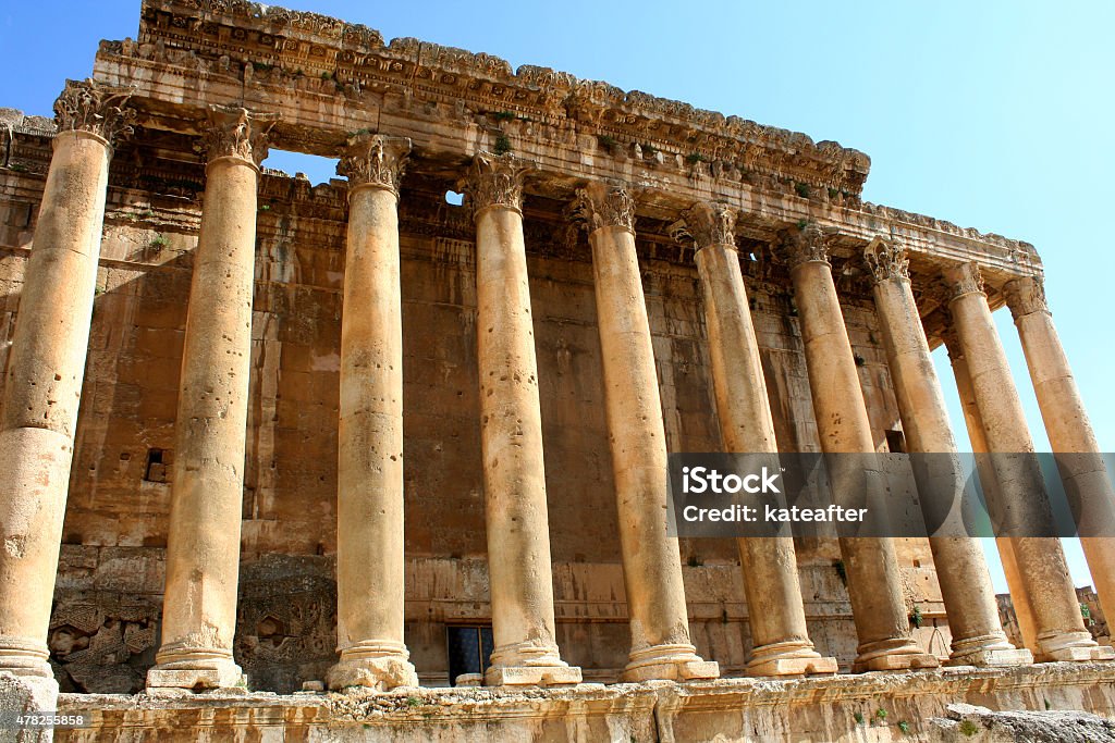 Baalbek, Lebanon, Middle East Baalbek, Lebanon, Middle East - is a town in the Beqaa Valley of Lebanon. Known as Heliopolis  during the period of Roman rule, it was one of the largest sanctuaries in the empire and contains some of the best preserved Roman ruins in Lebanon. 2015 Stock Photo