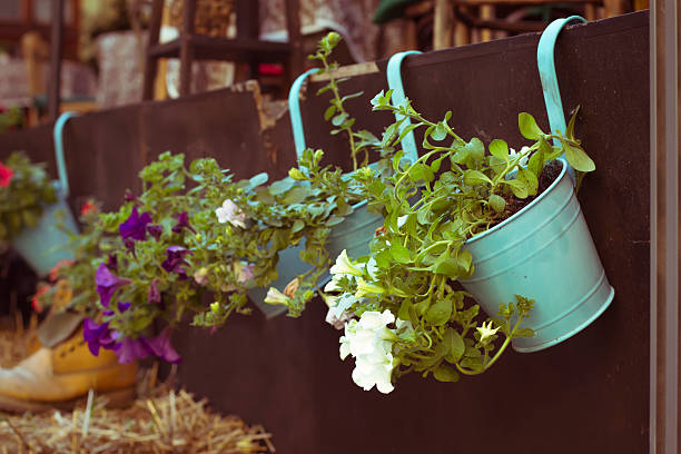 istock Flowerpots at the street 478255972