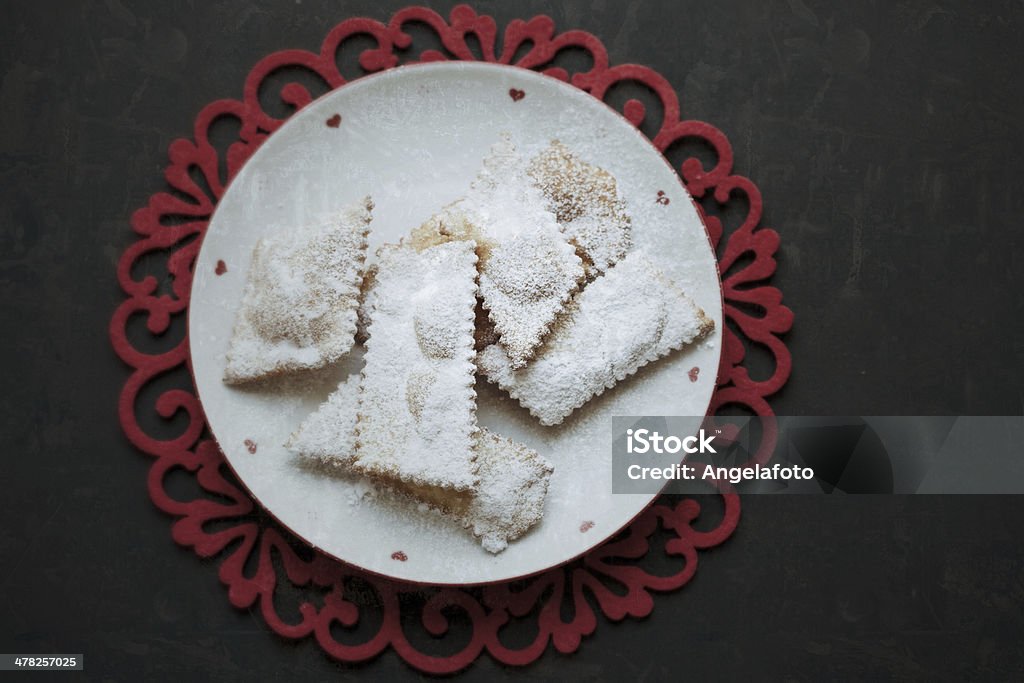 Carnevale Dolce fritto Chiacchiere, - Foto stock royalty-free di Bianco