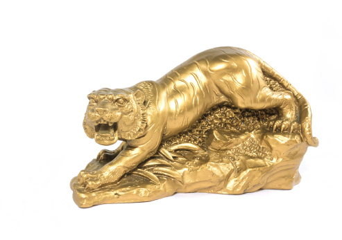 Gold tiger statue
