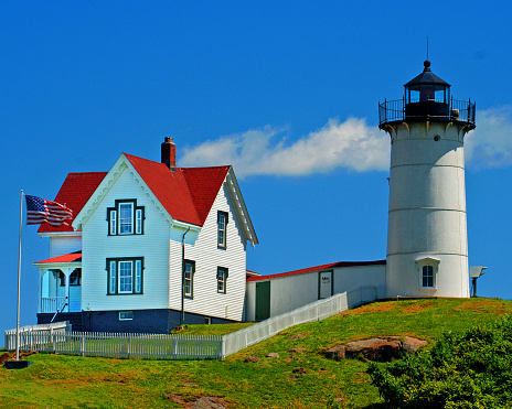 Sunny day at teh Nubble Lighthouse, Ogunquit Maine