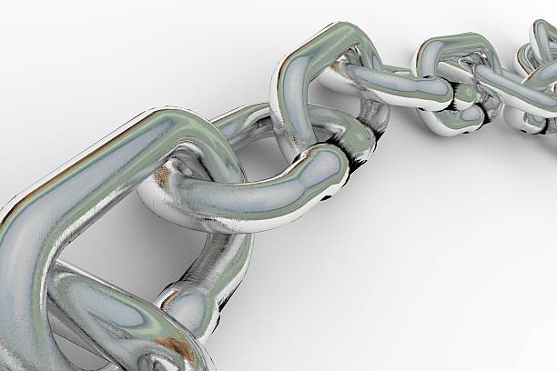 istock Metal chain, isolated on white 478258816