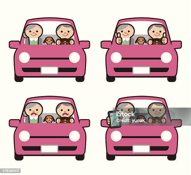 高齢者のカップルの幸せな笑顔の車 - アイコンのベクターアート素材や画像を多数ご用意 - アイコン, イラストレーション, ガソリン