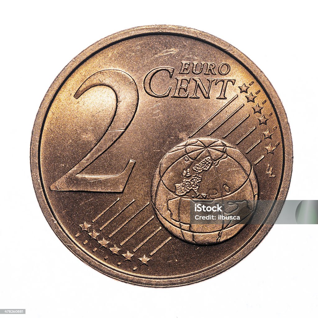 2 euro cent coin isolated on white (2002) 2002 Stock Photo