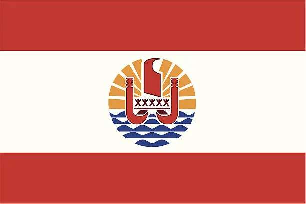 Vector illustration of Flag of French Polynesia