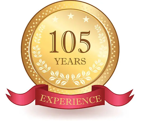 Vector illustration of Hundred And Five Years Experience Banner